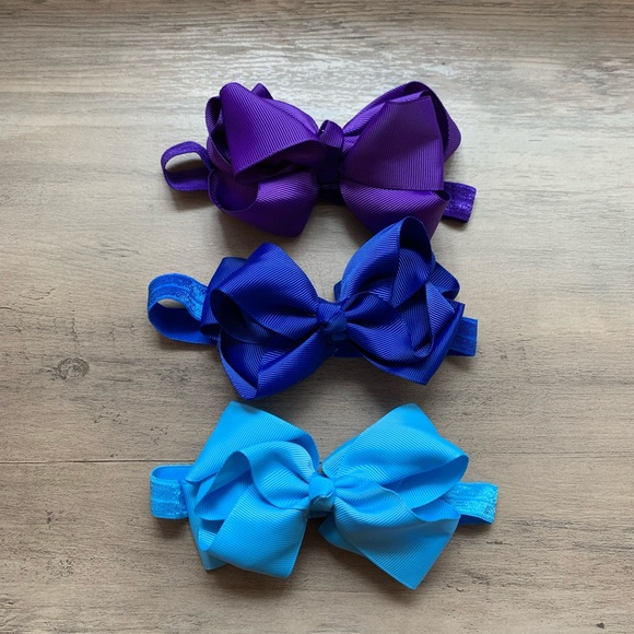 Ribbon Hair Bow Elastic Headband Set of 6, new - Picture 7 of 8
